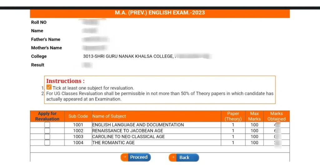 MGSU Revaluation Form last date