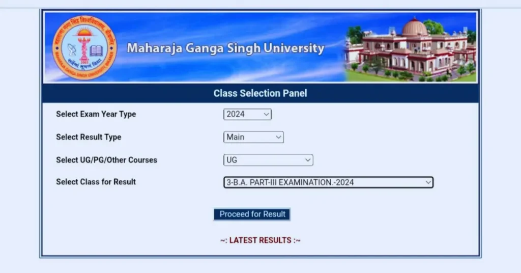 MGSU result 2024 name wise